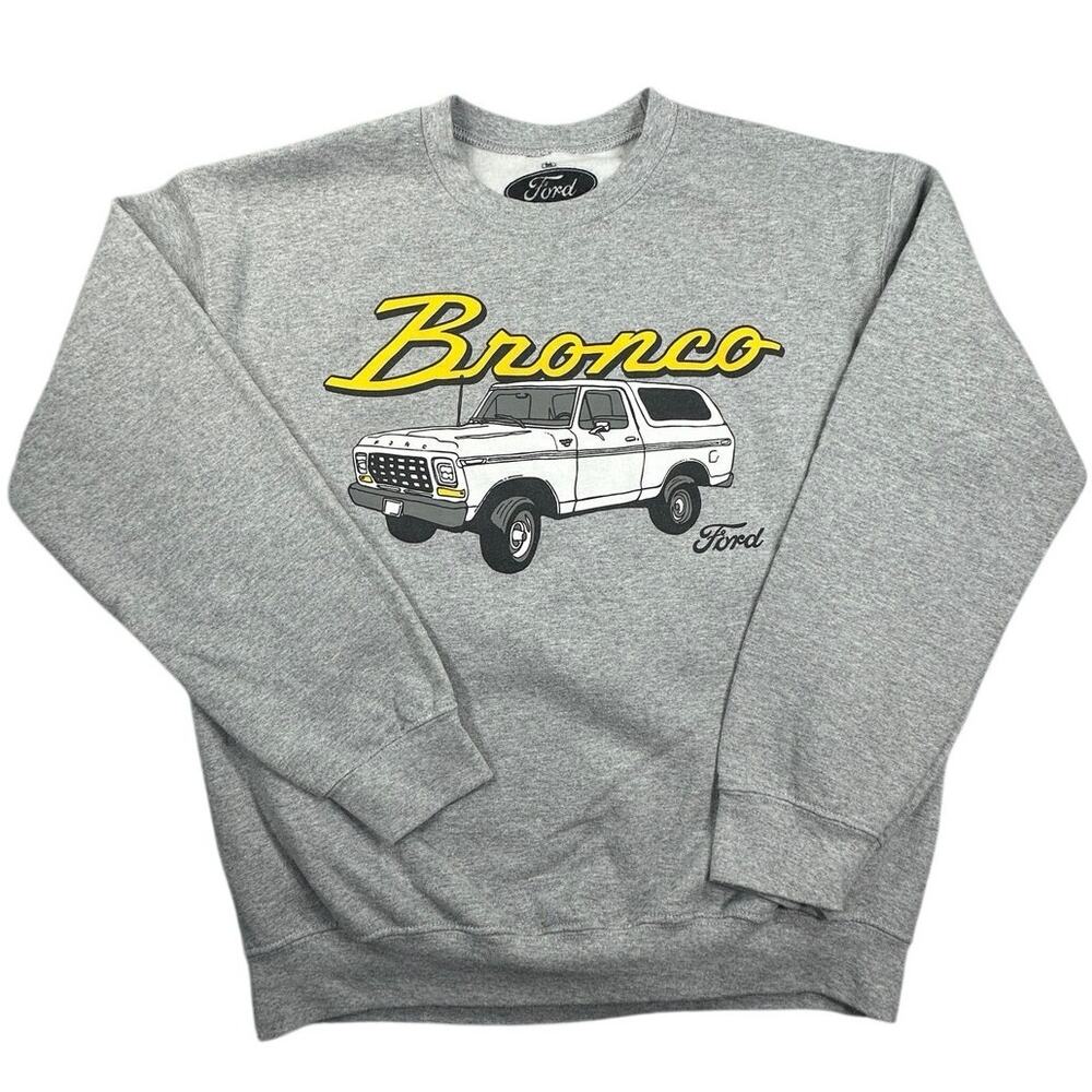 Ford Bronco Ripple Junction Graphic Crewneck Sweatshirt Gray Yellow Size M